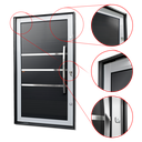 Ver imagem 3 de Porta Pivotante Alumínio Lamb.Evolution c/Pux.D.Elite Mix Preto 216x130 Brimak