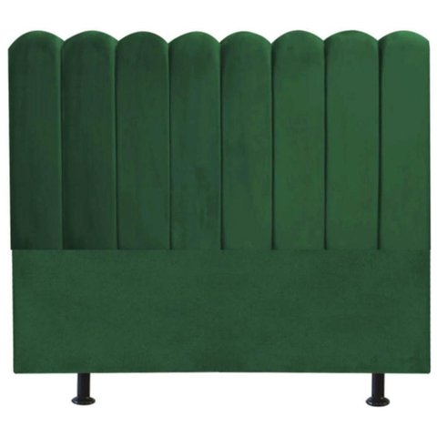 Cabeceira Estofada Cama Box King 195 Cm Maitê Suede Cor:verde