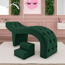 Ver imagem 2 de Maca de Estética para Massagem Cílios Fixa Lash Estofada com Escada Veludo Verde G83 - Gran Belo Mac
