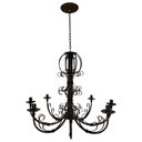 Ver imagem 6 de Pendente de Ferro Artesanal de Teto 8 Lampadas com Cúpulas de Algodão Libertas Rosas Artesanato Roco