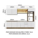 Ver imagem 4 de Armário de Cozinha Completa 310cm Rustic/Branco Stella Madesa 03
