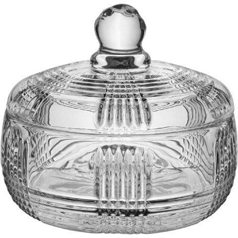 Potiche Redondo Bomboniere Home&co com Tampa Eco Crystal 12x14x14cm Transparente