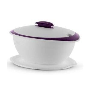 Tigela Thermo 2,5 Litros Branca e Roxa Tupperware