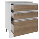 Ver imagem 4 de Balcão Armário de Cozinha 60 cm 3 Gavetas Branco/Rustic Glamy Madesa
