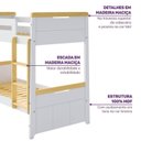 Ver imagem 6 de Quarto Completo com Guardar Roupa Curió e Treliche Petit Casatema MadeiraOriginals Branco/Mel