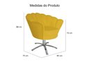 Ver imagem 3 de Kit 2 Poltronas Decorativa Pétala Base Giratória Metal Couro Amarelo Mz Decor