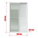 Ver imagem 4 de Porta Correr Venez. 3F.Móv.210 x 200 Elite c/Fecho Autom V.Liso Branco Brimak
