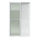 Ver imagem 1 de Porta Correr Venez. 3F.Móv.210 x 200 Elite c/Fecho Autom V.Liso Branco Brimak