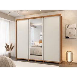 Guarda Roupa Casal Berlin C/espelho 100% Mdf Camas Fenix - 2