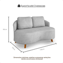 Ver imagem 4 de Sofá Orgânico Bouclé Cinza Curvo 2 Lugares Tecido Luxo Sala de Estar Recepção