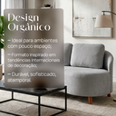 Ver imagem 2 de Sofá Orgânico Bouclé Cinza Curvo 2 Lugares Tecido Luxo Sala de Estar Recepção