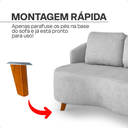 Ver imagem 5 de Sofá Orgânico Bouclé Cinza Curvo 2 Lugares Tecido Luxo Sala de Estar Recepção