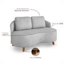 Ver imagem 6 de Sofá Orgânico Bouclé Cinza Curvo 2 Lugares Tecido Luxo Sala de Estar Recepção
