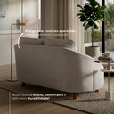 Ver imagem 3 de Sofá Orgânico Bouclé Cinza Curvo 2 Lugares Tecido Luxo Sala de Estar Recepção