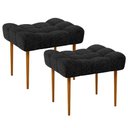 Ver imagem 1 de Kit 02 Puffs Decorativo Para Sala De Estar Requinte L02 Linho Chumbo - Lyam Decor
