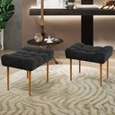 Ver imagem 2 de Kit 02 Puffs Decorativo Para Sala De Estar Requinte L02 Linho Chumbo - Lyam Decor