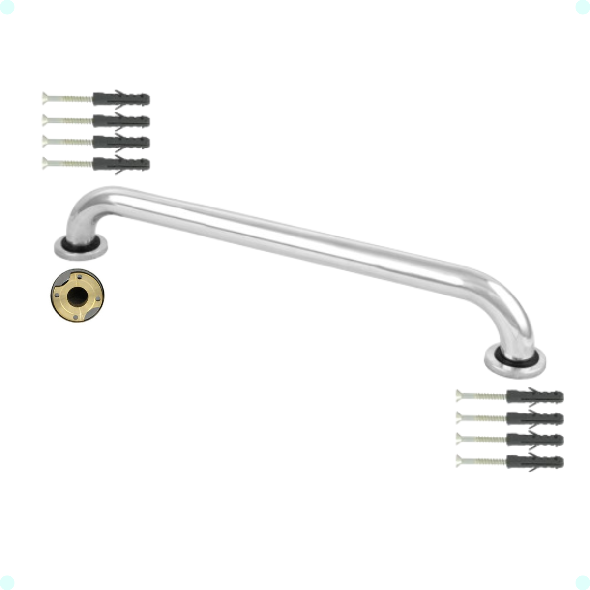Barra de Apoio 30 Cm Alça Banheiro Corrimão Suporte Prateado Único - 1