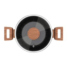 Caçarola Euro Antiaderente com Tampa - Preta 4l 22cm Colorstone Wooden - 2