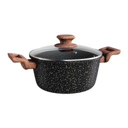 Caçarola Euro Antiaderente com Tampa - Preta 4l 22cm Colorstone Wooden - 1