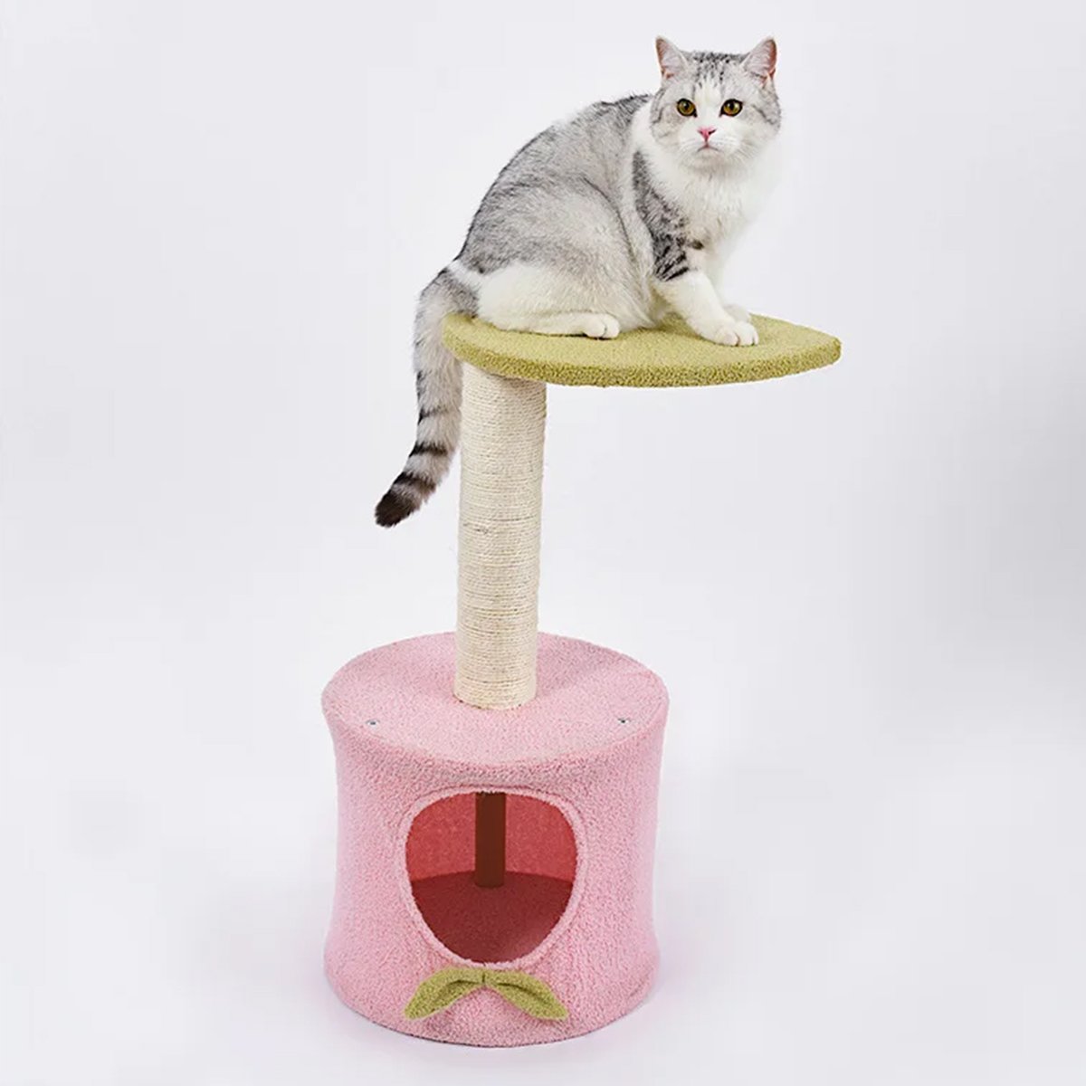 Arranhador de Gato Felino Pet Torre 5 Modos Casinha Brinquedo Descanso Sisal Escala Macio Confortave - 15