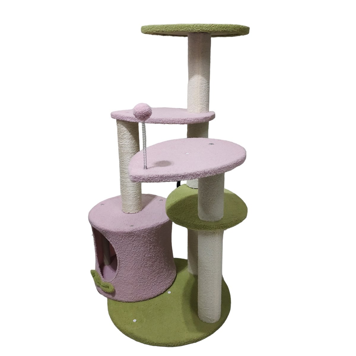 Arranhador de Gato Felino Pet Torre 5 Modos Casinha Brinquedo Descanso Sisal Escala Macio Confortave - 10