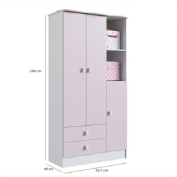 Guarda-Roupa de Bebê 3 Portas 2 Gavetas Baby  - 3