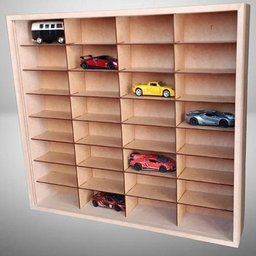 Expositor para 32 Miniaturas Escala 1/38 Mdf Cru com 2 Portas - 4