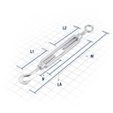 Ver imagem 2 de Esticador Gancho/Olhal Para Cabo de Aço 1/4" - Vonder