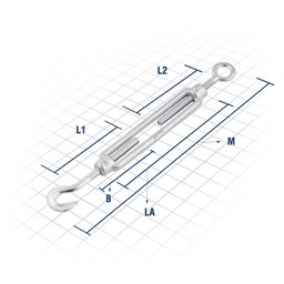 Esticador Gancho/Olhal Para Cabo de Aço 1/4" - Vonder - 2