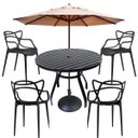 Ver imagem 1 de Jogo de Mesa para Piscina 4 Cadeiras de Jardim Resistente a Sol e Chuva