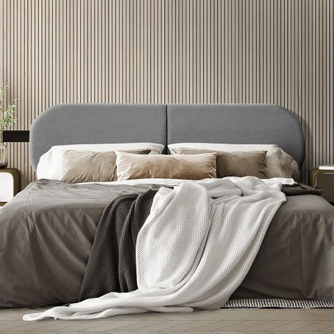 Cabeceira Dobrável Amau Desing Sotisficado Estofada 1,38m para Cama Casal Box Cinza