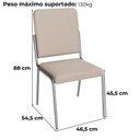 Ver imagem 3 de Kit 2 Cadeiras Cromada Sala Jantar 2c129cr Corino Kappesberg Nude