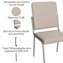 Ver imagem 4 de Kit 2 Cadeiras Cromada Sala Jantar 2c129cr Corino Kappesberg Nude