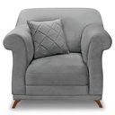Ver imagem 6 de Kit 2 Poltronas Veludo Cinza Grafite Pés Castanho