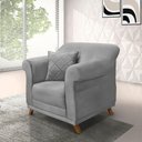 Ver imagem 7 de Kit 2 Poltronas Veludo Cinza Grafite Pés Castanho