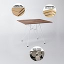 Ver imagem 2 de Mesa De Jantar Eames Eiffel Amêndoa 90cm Quadrada Com 4 Cadeiras Pretas Base Ferro Branco