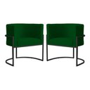 Ver imagem 1 de Kit 2 Poltrona Luana Suede Verde Base Preto Luxo - Fm