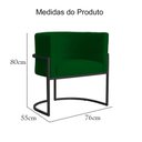 Ver mais imagens de Kit 2 Poltrona Luana Suede Verde Base Preto Luxo - Fm