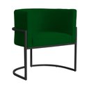 Ver imagem 2 de Kit 2 Poltrona Luana Suede Verde Base Preto Luxo - Fm