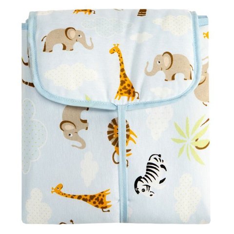 Trocador Portátil C/ Bolsos Internos - Safari Azul