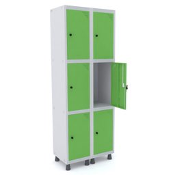 ROUPEIRO DE AÇO 2M 06 PORTAS PITÃO PANDIN - CINZA/VERDE GRP 502/6 DI - 1