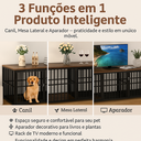 Ver imagem 3 de Aparador Rack Tv Mesa Canil Duplo Cercado Gaiola para 2 Cães 3 em 1