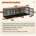 Ver imagem 4 de Aparador Rack Tv Mesa Canil Duplo Cercado Gaiola para 2 Cães 3 em 1