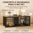 Ver imagem 7 de Aparador Rack Tv Mesa Canil Duplo Cercado Gaiola para 2 Cães 3 em 1