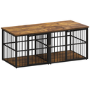 Ver imagem 2 de Aparador Rack Tv Mesa Canil Duplo Cercado Gaiola para 2 Cães 3 em 1