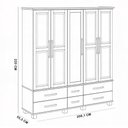 Ver imagem 6 de Guarda Roupa Casal com Espelho 5 Portas 6 Gavetas 208cm Madeira Maciça Zahav F06 Café - Lyam Decor