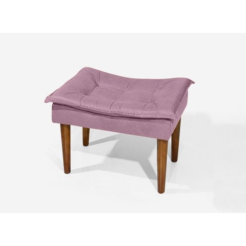 Puff Banqueta Decorativa Penteadeira Luxo Pés Palito Retrô - Rosé