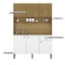 Ver imagem 5 de Armário de Cozinha Compacta 6 Portas 1 Gaveta Style - Freijó/supremo/cp Ripado Freijó