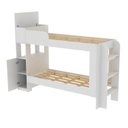 Ver imagem 4 de Cama Beliche Adulto Junevil Baú Superior com Escadas Armário de 1 Porta Branco/Pint
