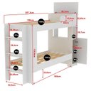 Ver imagem 3 de Cama Beliche Adulto Junevil Baú Superior com Escadas Armário de 1 Porta Branco/Pint
